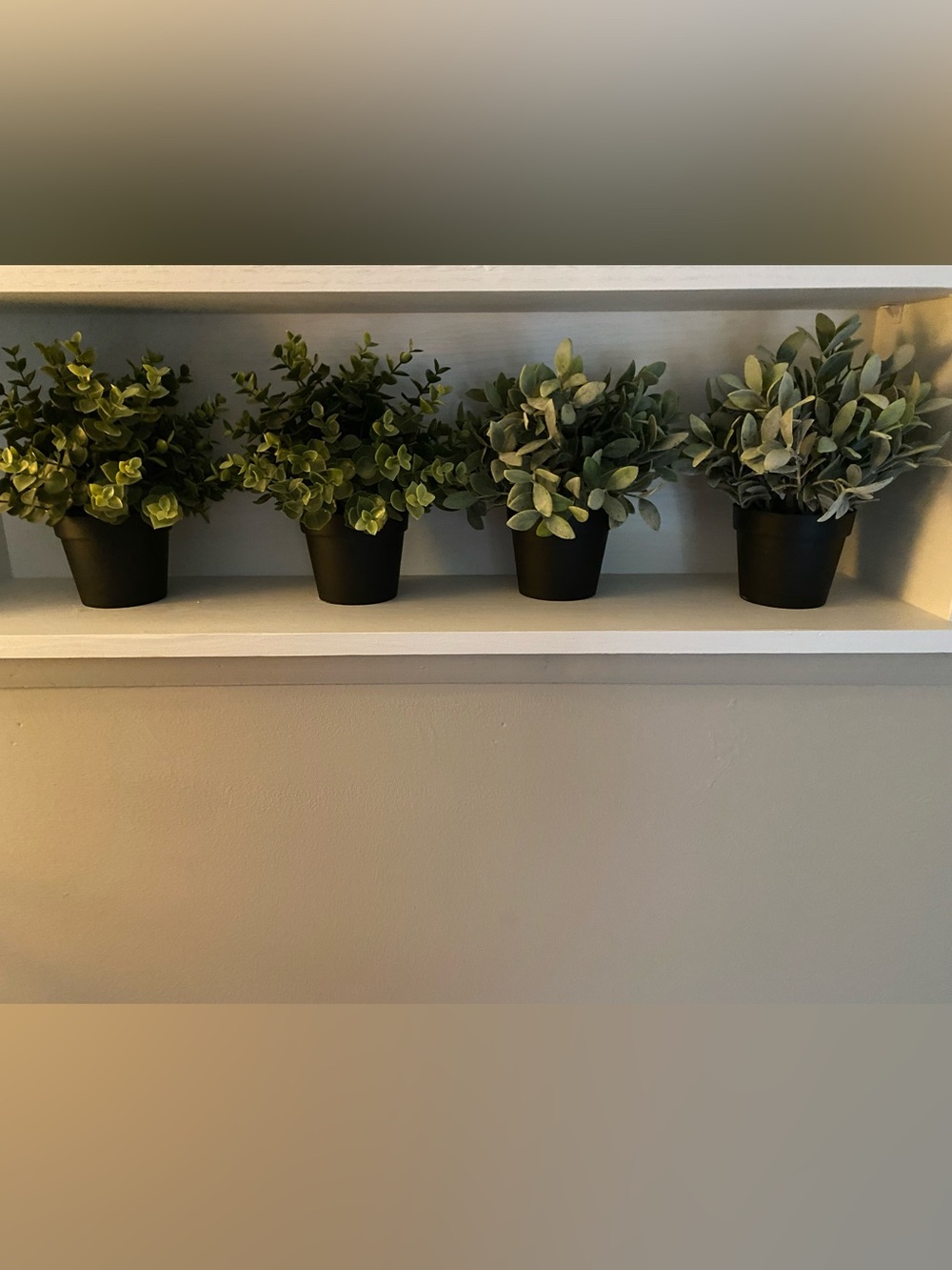IKEA Faux Eucalyptus And Lambs Ear Pot 4 included in Green and Black